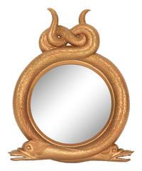 A Regency Style Composition Twin Serpent Mirror
