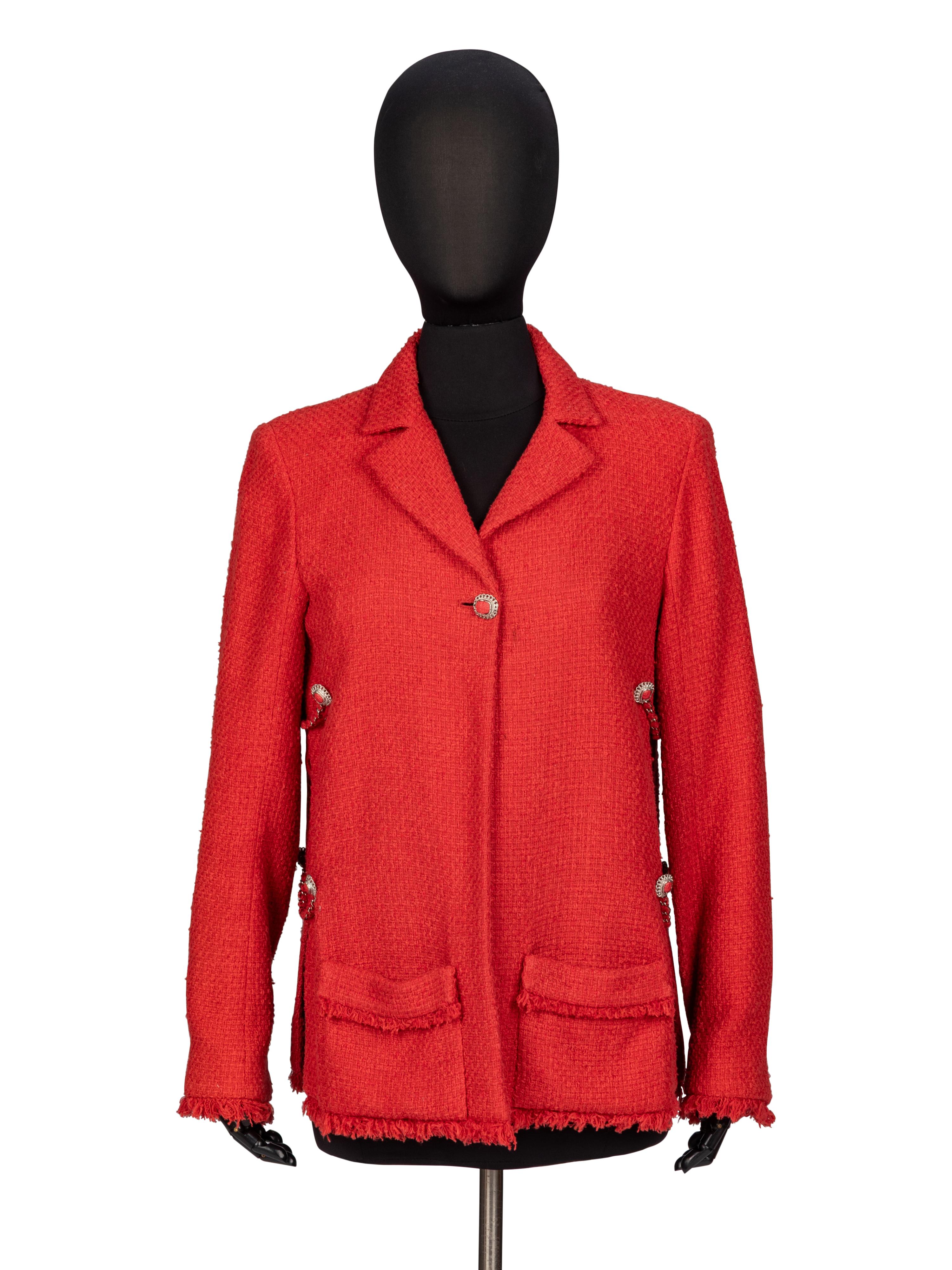 Chanel, Coral Tweed Jacket
