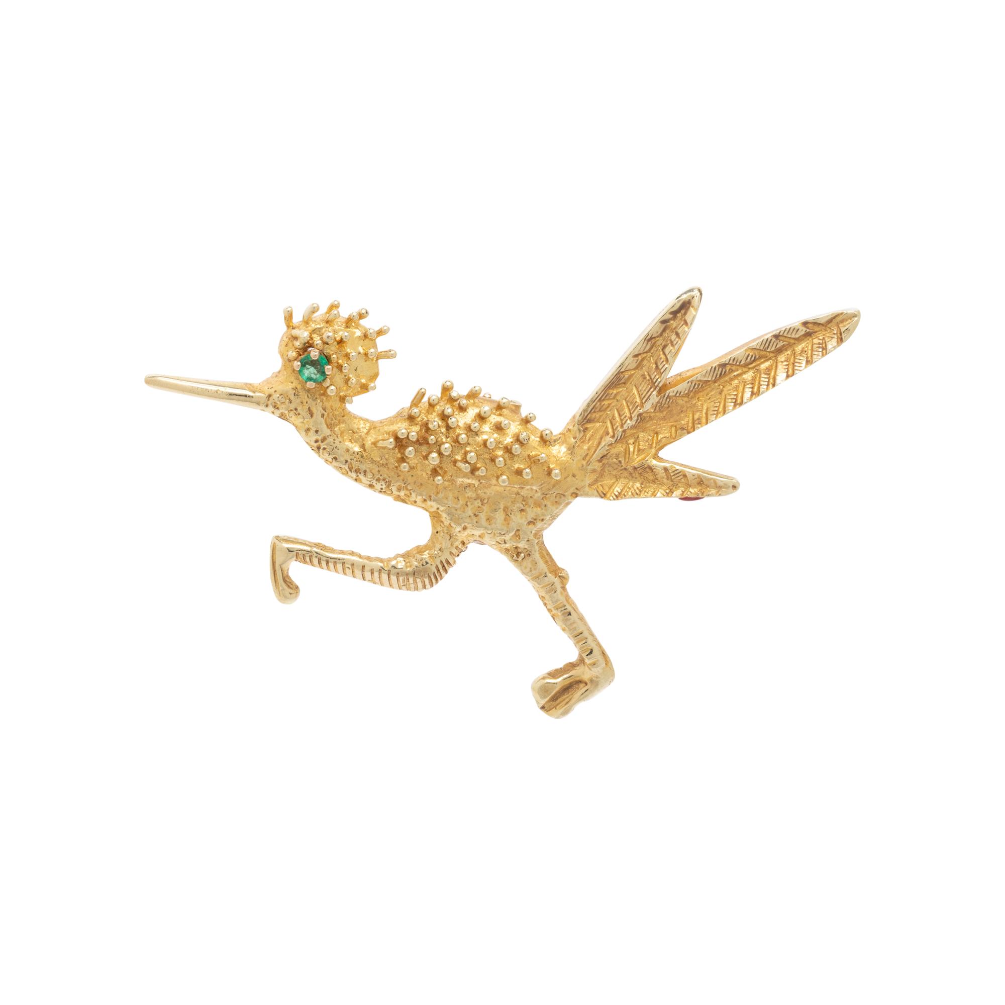 YELLOW GOLD ROAD RUNNER PENDANT