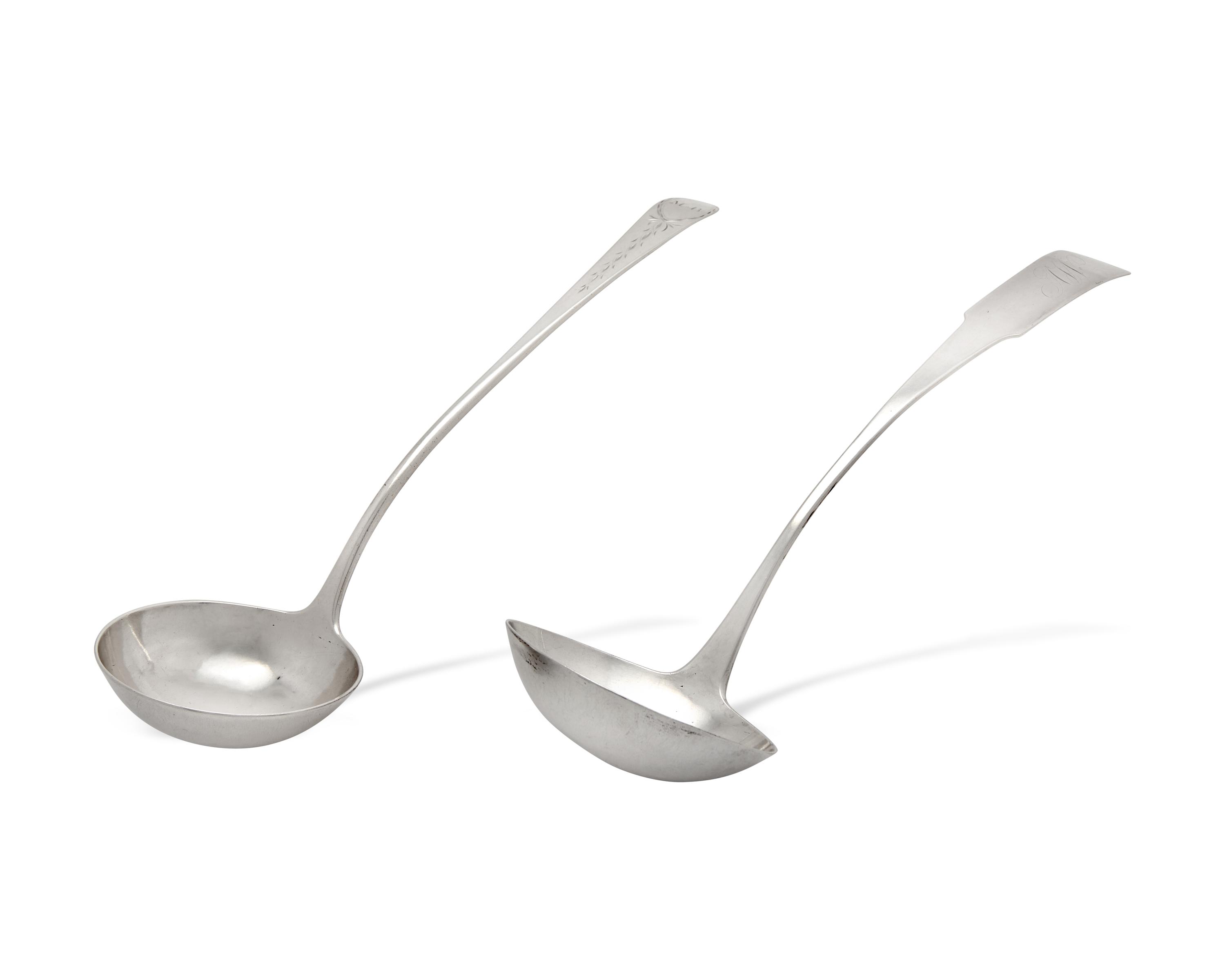 Two Federal Silver Punch Ladles