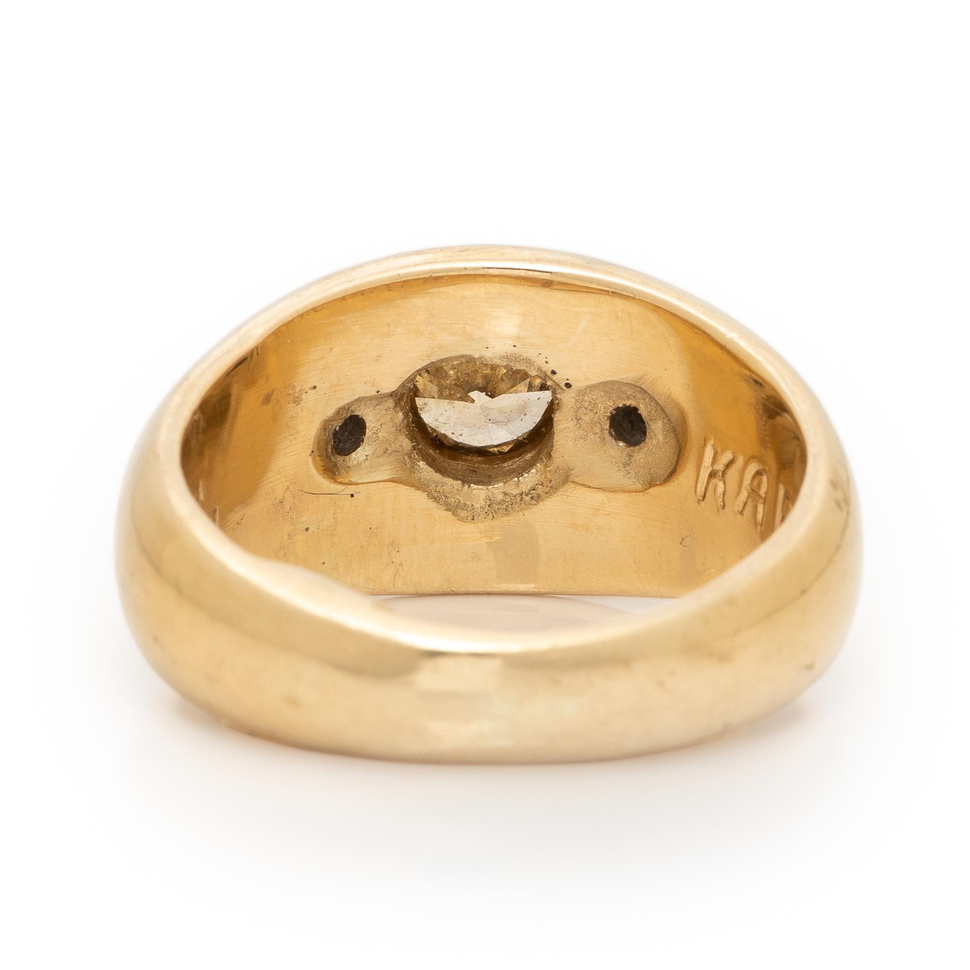 Colored Diamond, Diamond, and Yellow Gold Ring