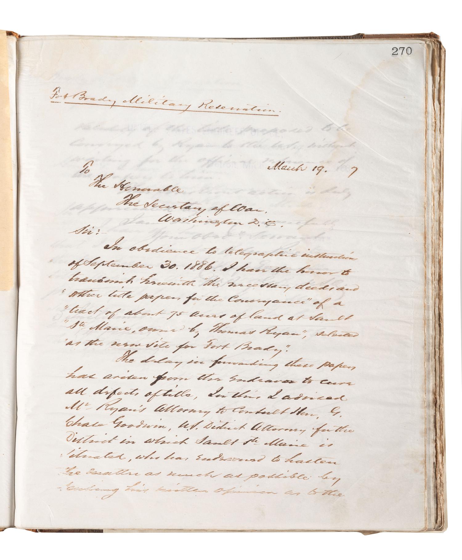 [ENGINEERING] -- [CIVIL WAR]. Group of 3 letterpress copybooks containing ca 1885-1895 correspondence of US Army officer and engineer Orlando Metcalf Poe (1832-1895).