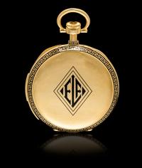 An 18 Karat Yellow Gold Open Face Minute Repeater Pocket Watch, Patek Philippe, Circa 1912,