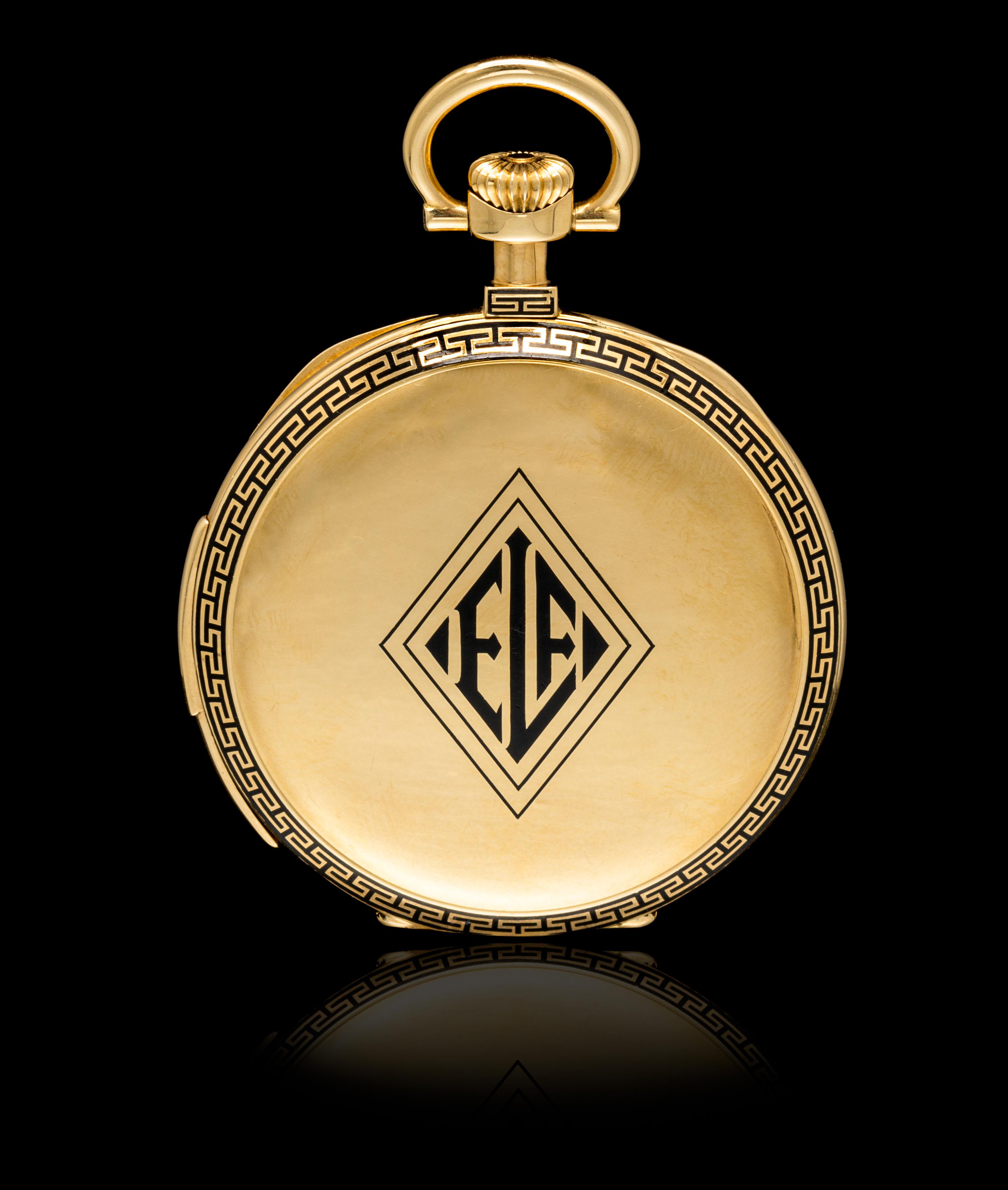 An 18 Karat Yellow Gold Open Face Minute Repeater Pocket Watch, Patek Philippe, Circa 1912,