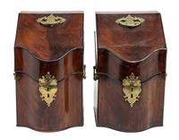 A Pair of George III Mahogany Knife Boxes Height 12 1/4 inches. — 18TH/19TH CENTURY