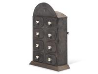 A Black-Painted Tin Spice Box