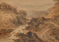George Chinnery (British, 1774–1852) - Indian Landscape; together with Attributed to John Sell Cotman, View of Harbor (Two Works)