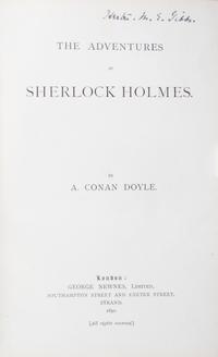 DOYLE, ARTHUR CONAN, SIR. The Adventures of Sherlock Holmes. London, 1892. [with] The Memoirs. London, 1894 (2 vols.)