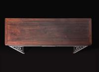 An unusual Chinese carved hongmu qin table, late Qing dynasty 紅木琴桌 晚清