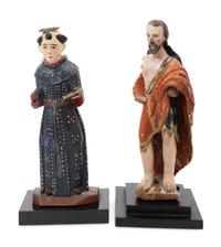 Two Continental Carved and Polychromed Santos Figures