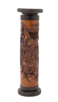A Pierce Carved Bamboo Parfumier Height 9 1/2 inches.