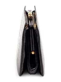 Judith Leiber Black Alligator Frame Shoulder Bag,