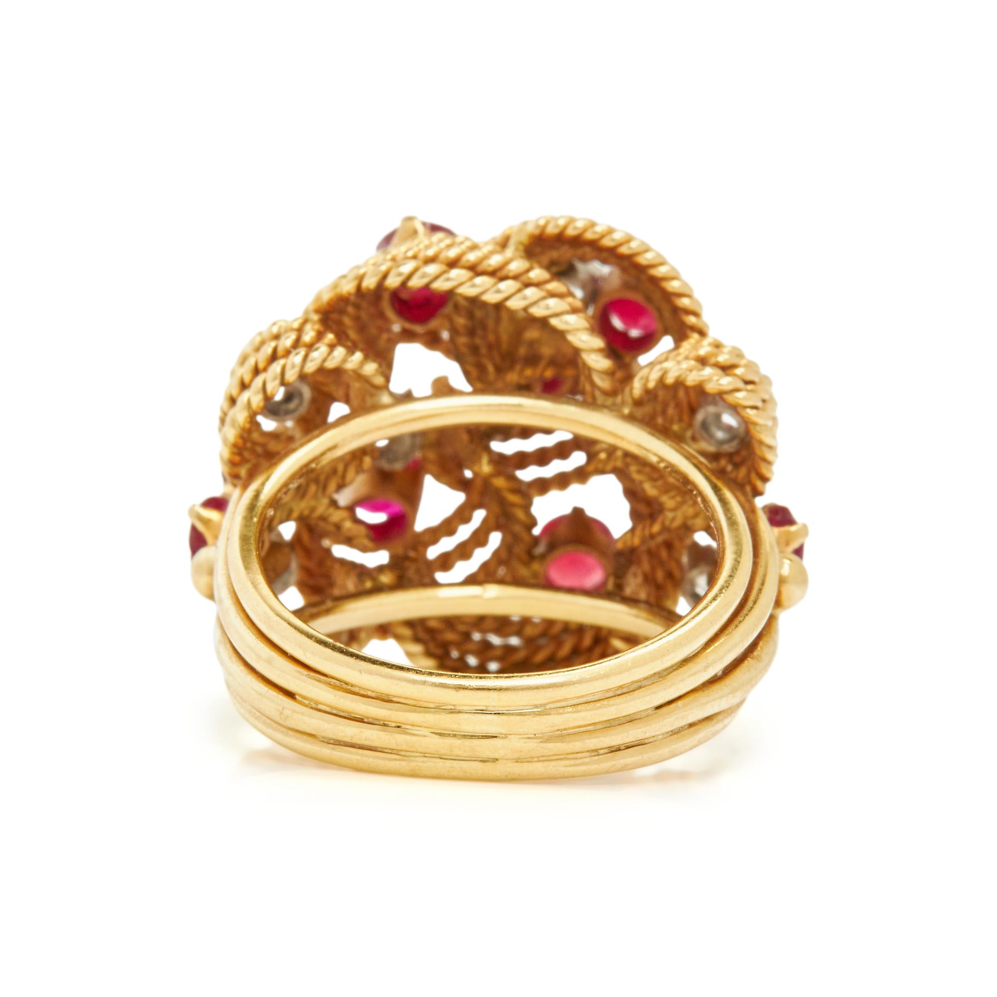 YELLOW GOLD, RUBY AND DIAMOND SET