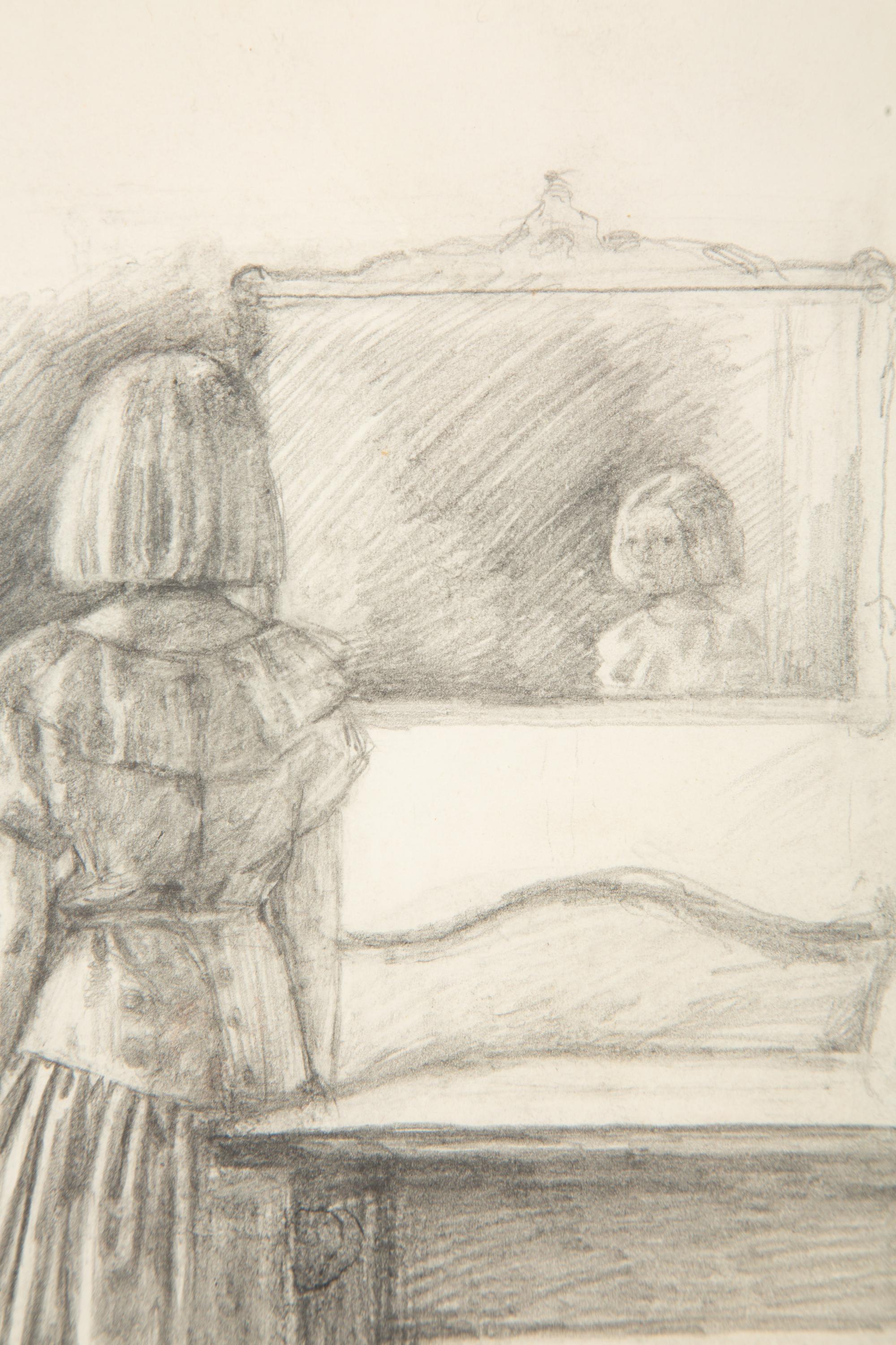 Study for a Young Girl Front of a Mirror