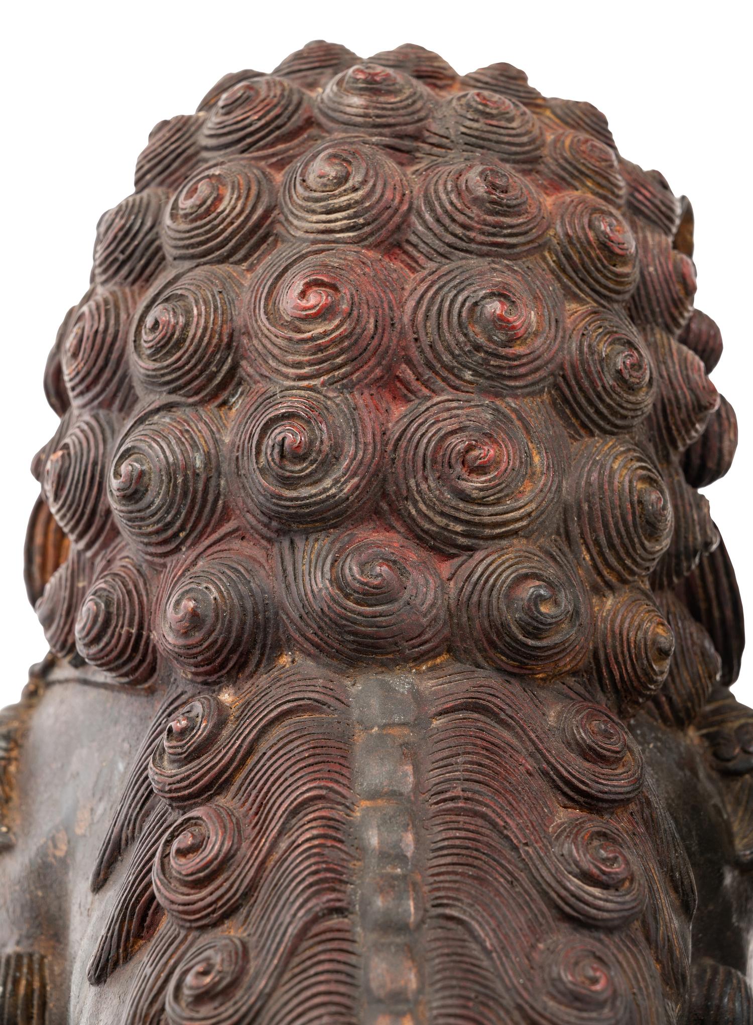 A Pair of Chinese Bronze Fu Lions