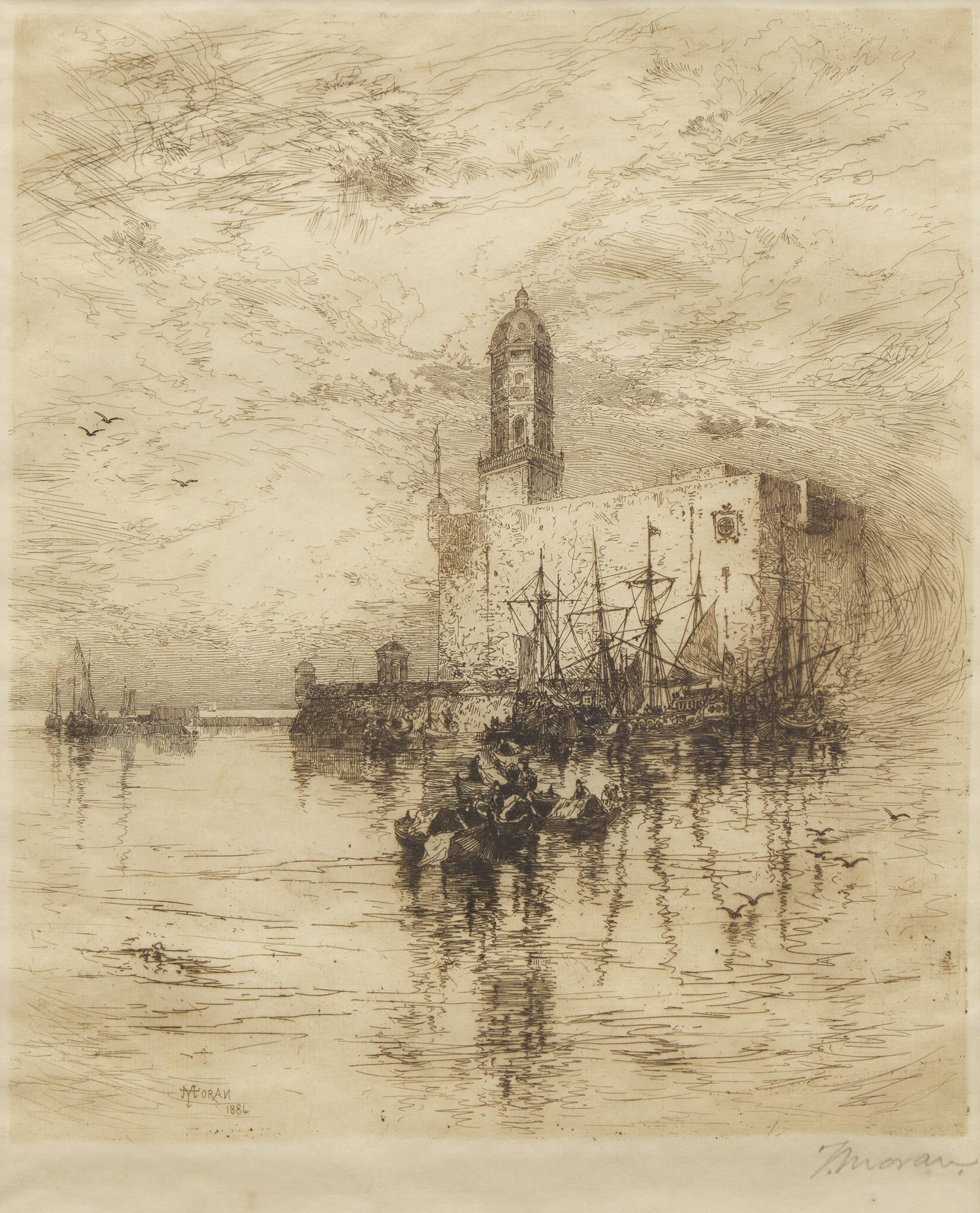 Thomas Moran (American, 1837-1926) — The Castle of San Juan de Ulva, Vera Cruz, 1884