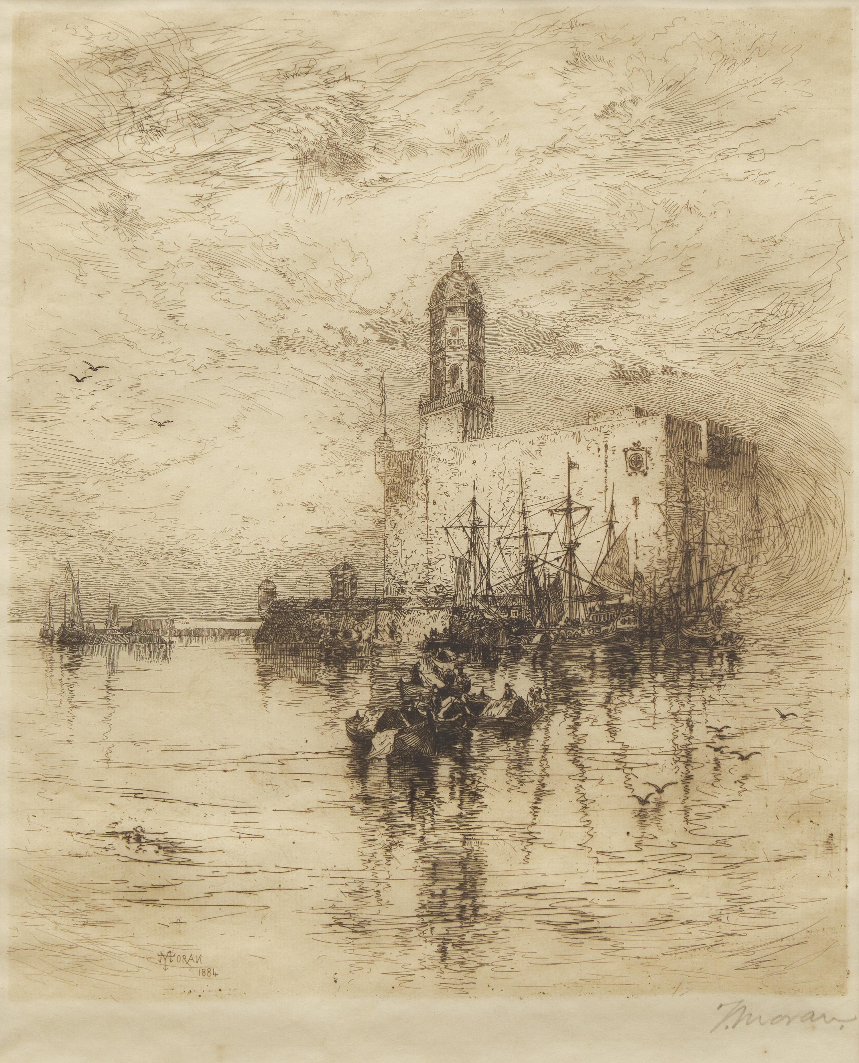 Thomas Moran (American, 1837-1926) — The Castle of San Juan de Ulva, Vera Cruz, 1884