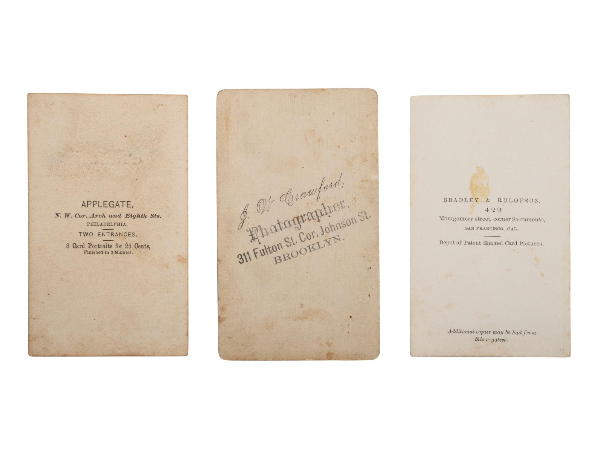 [CIVIL WAR]. 3 CDVs of US marines, incl. postwar example featuring globe and anchor insignia.