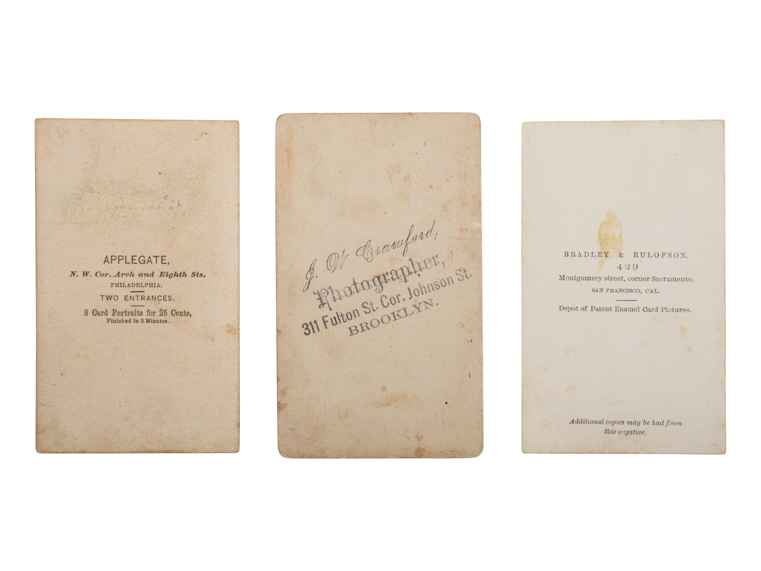 [CIVIL WAR]. 3 CDVs of US marines, incl. postwar example featuring globe and anchor insignia.