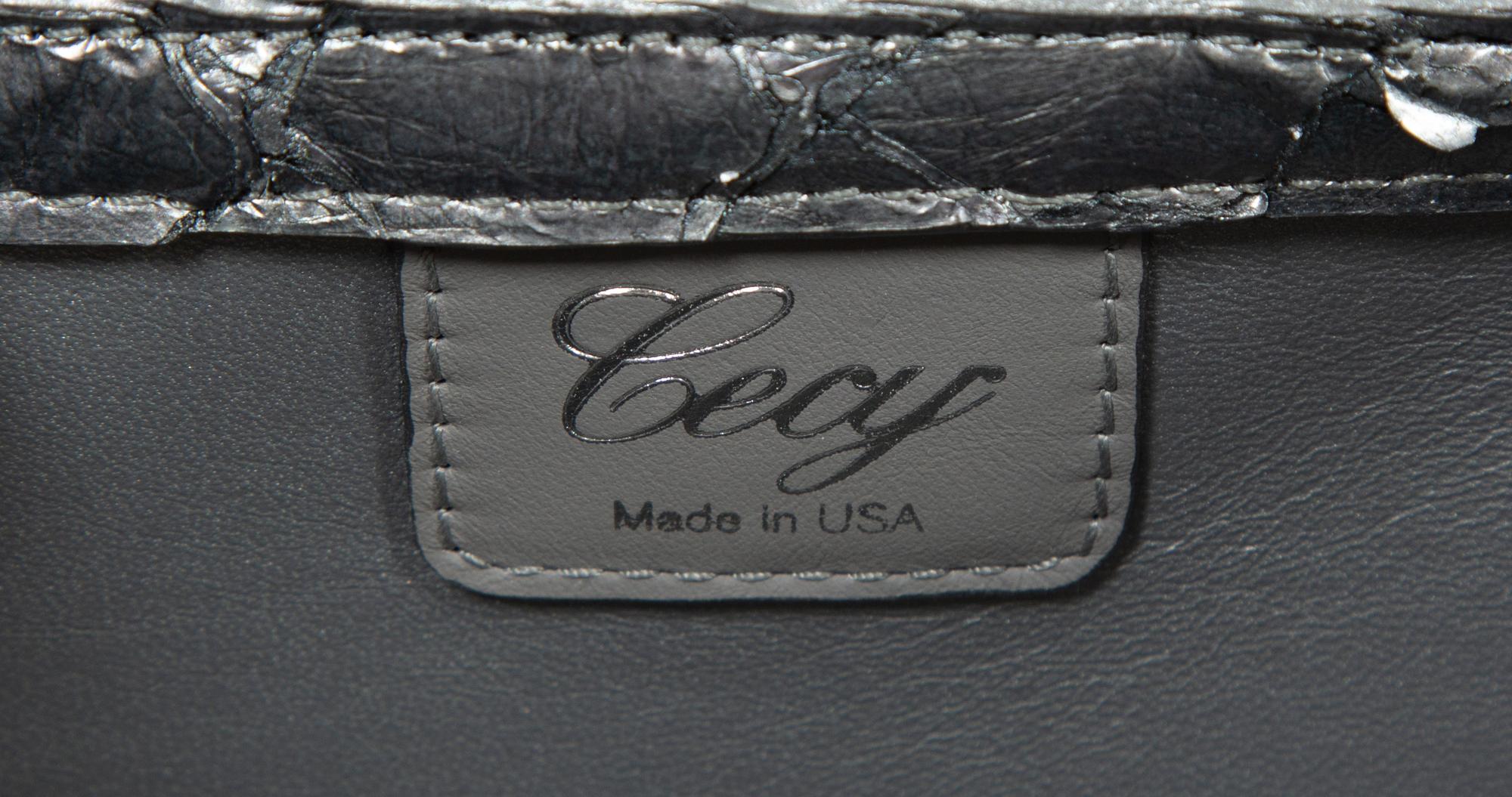 Cecy Martinez Silver Fish Skin Handbag