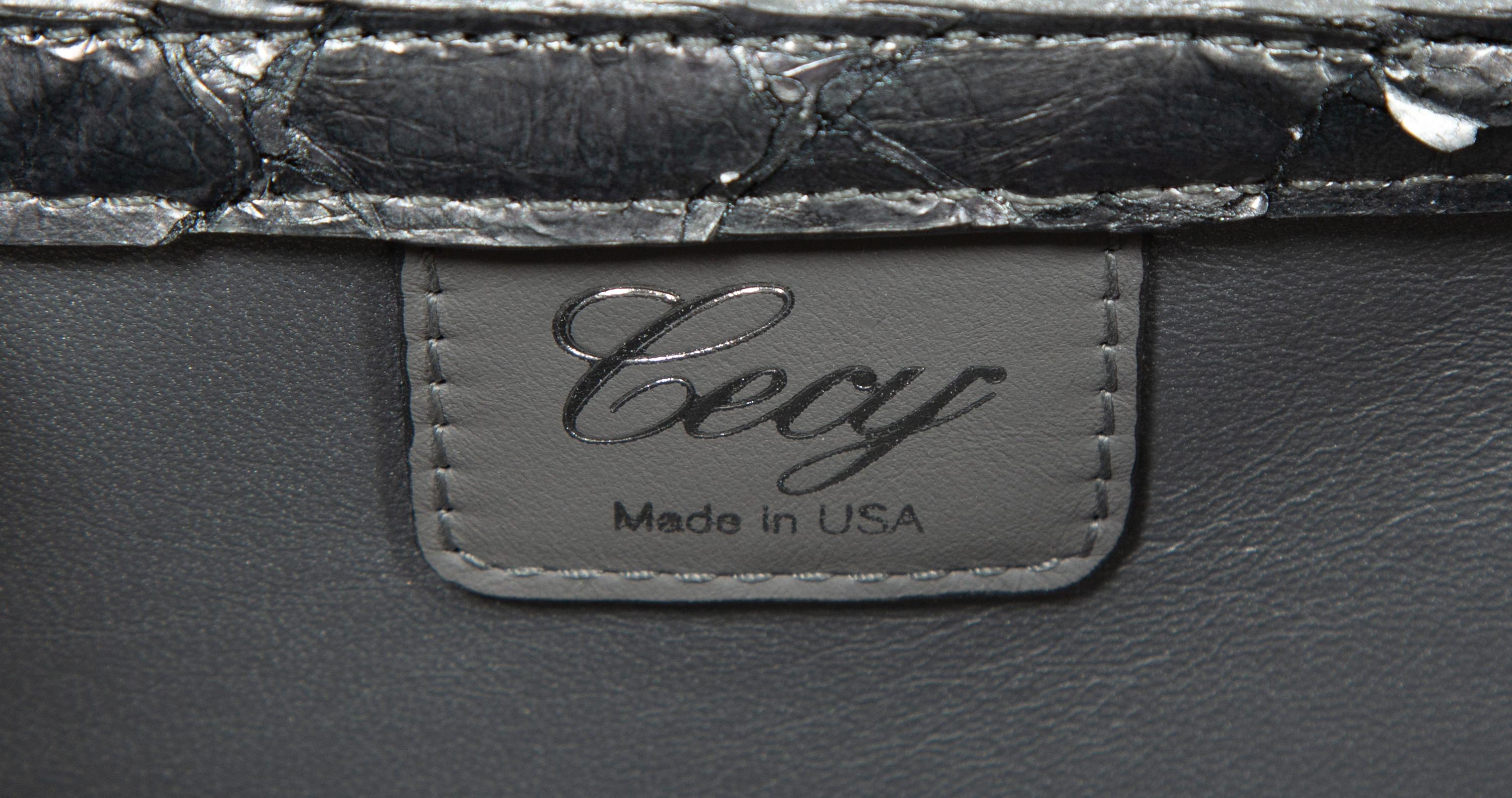 Cecy Martinez Silver Fish Skin Handbag