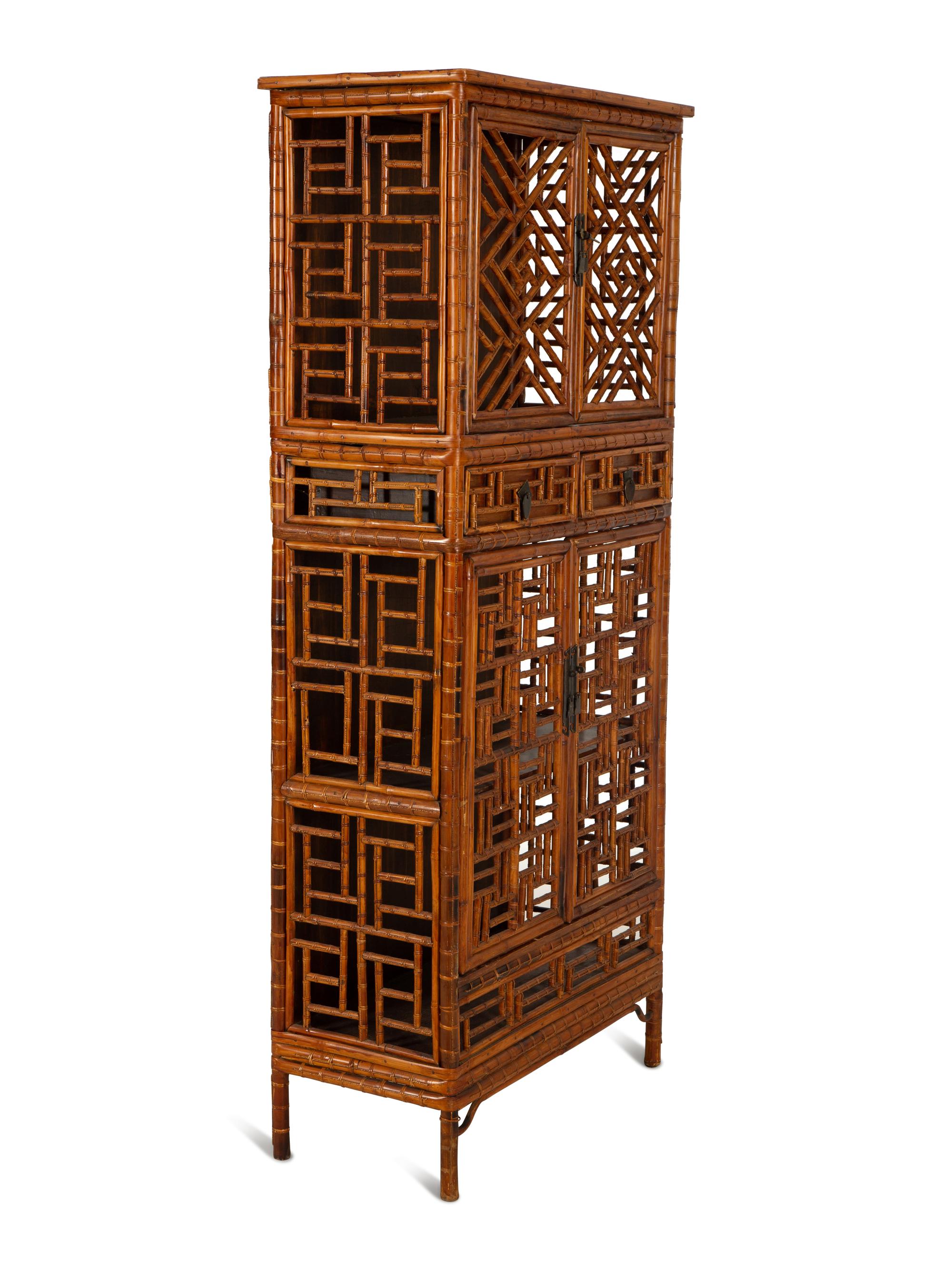 An Asian Design Bamboo Cabinet — 20th Century