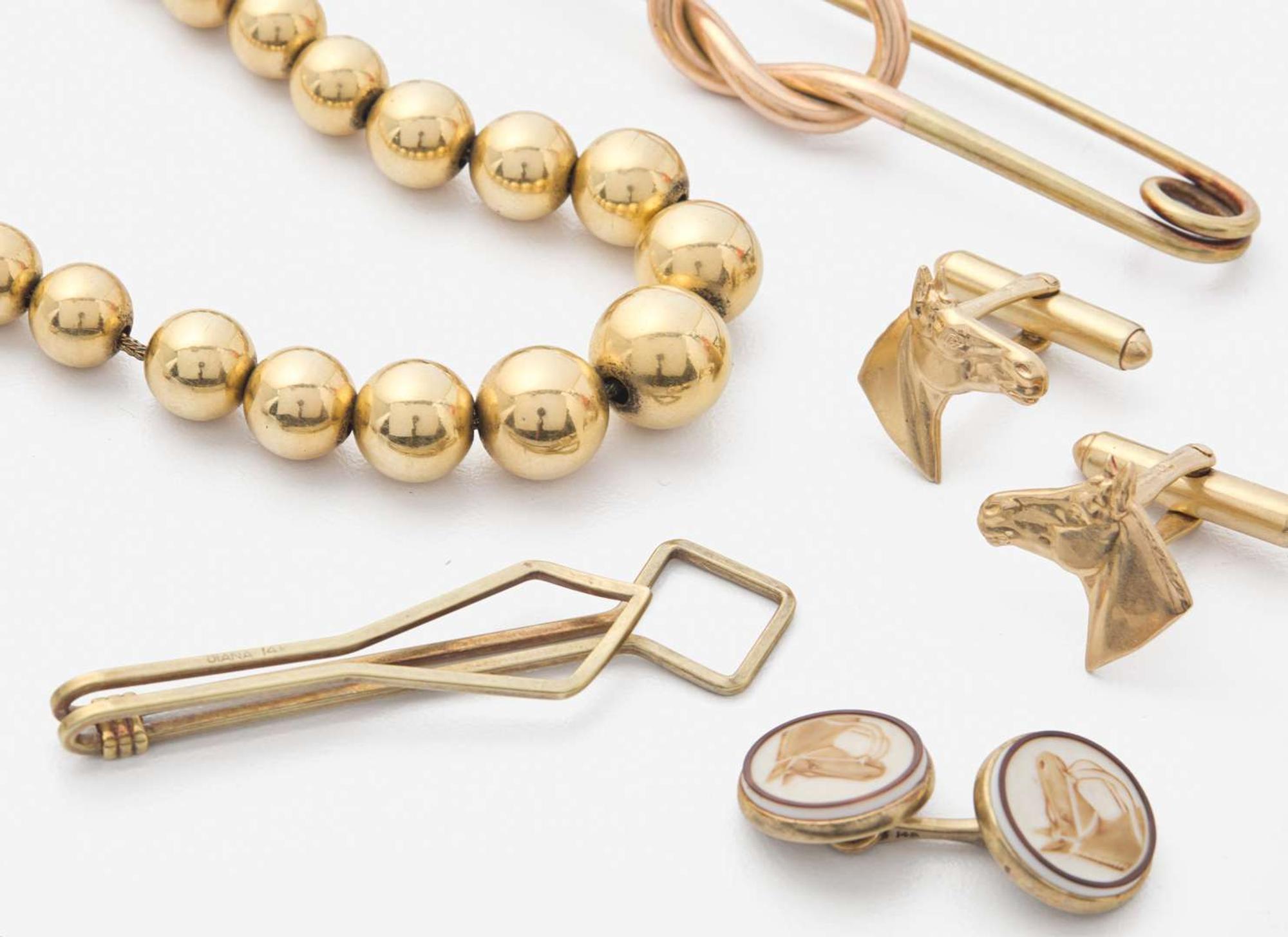 A Miscellaneous Collection of 14K Gold Jewelry