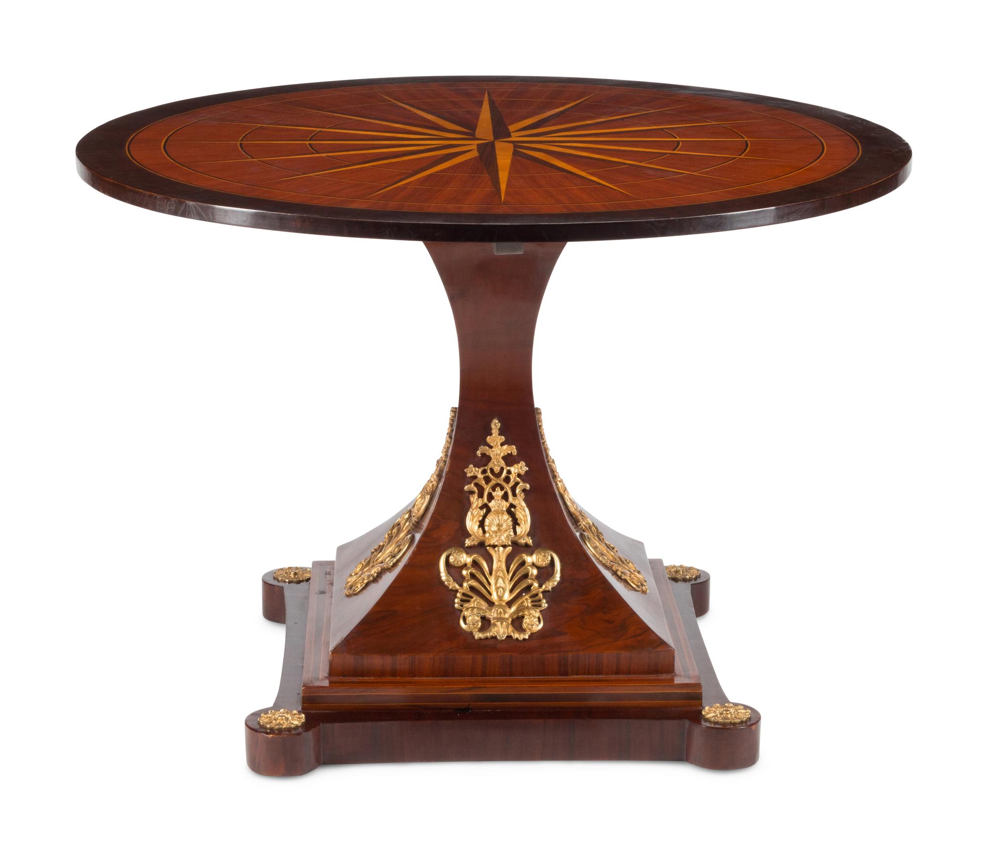 A Directoire Style Bronze Mounted Marquetry Table