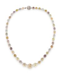 COLORED DIAMOND AND DIAMOND NECKLACE