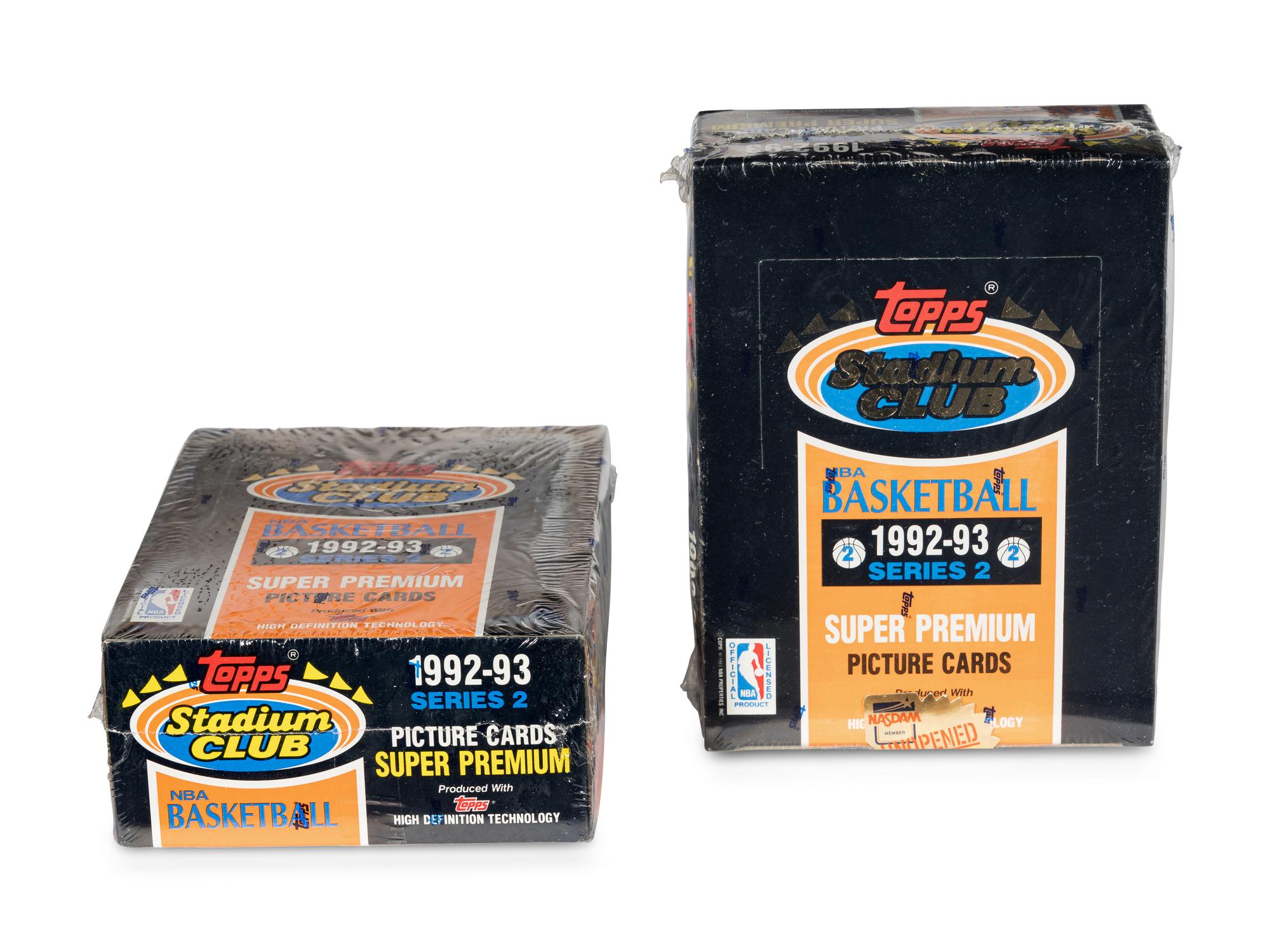 A Group of Two Sealed Boxes of 1992-93 Topps Stadium Club Series Two Basketball Cards (Possible Shaquille O'Neal Rookie Cards)