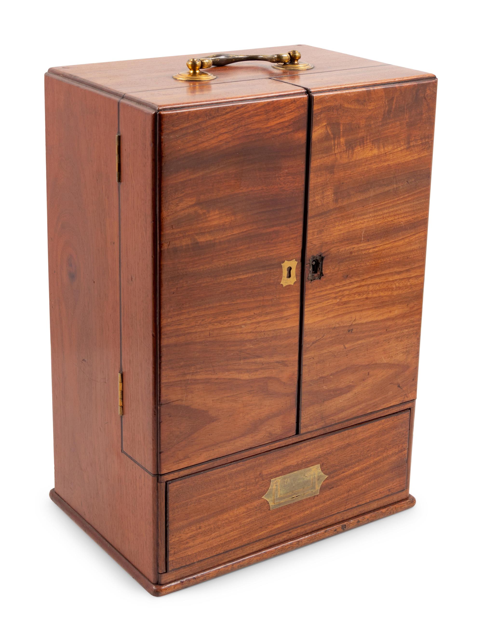 A Regency Figured Mahogany Travelling Apothecary Chest