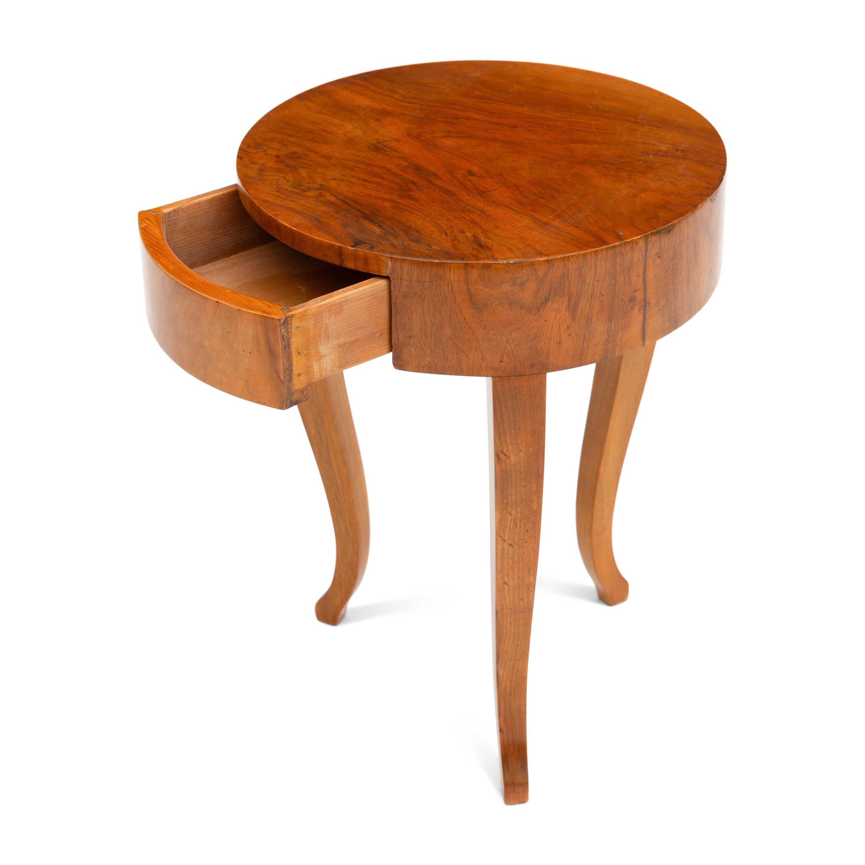 A Biedermeier Figured Walnut Side Table