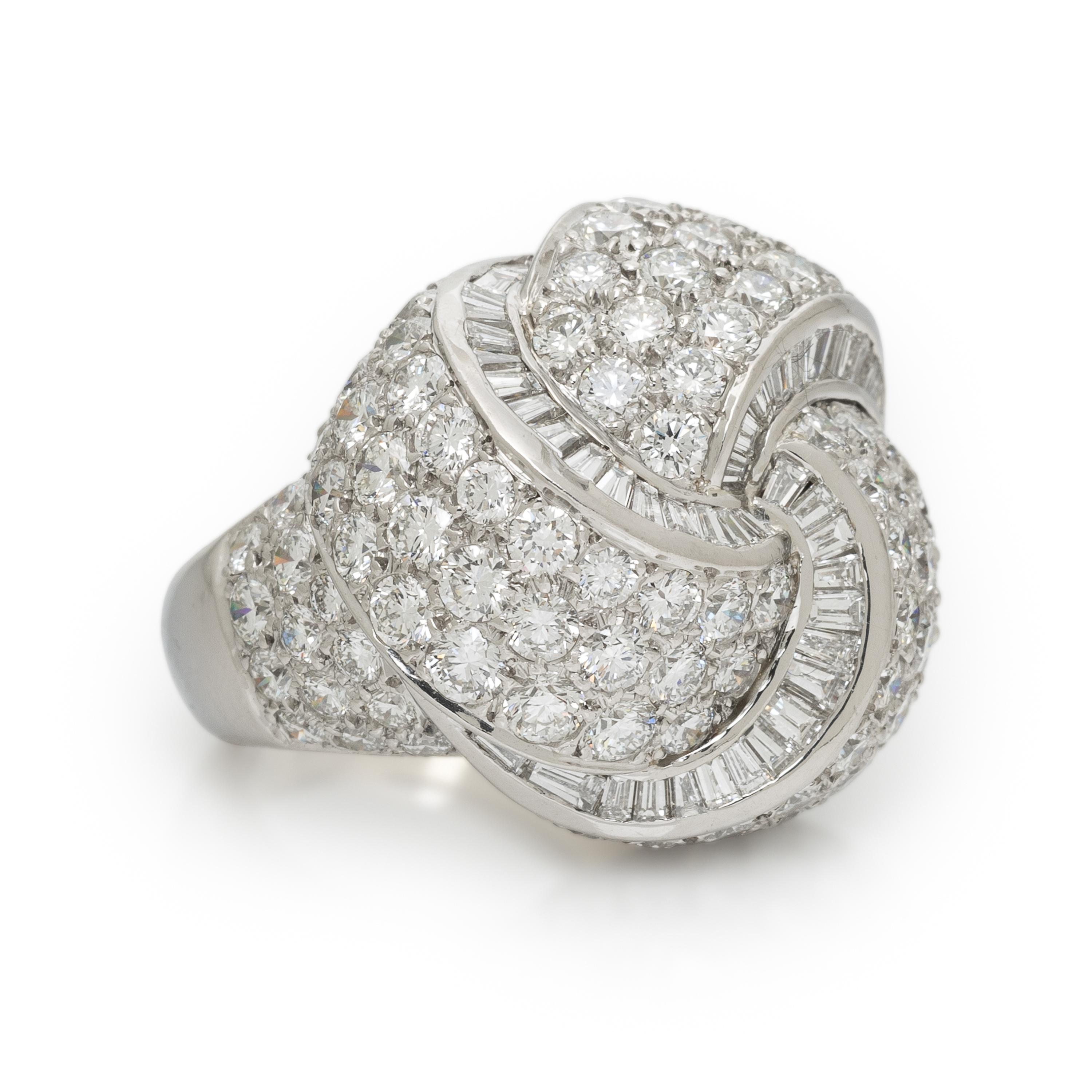 DIAMOND AND PLATINUM KNOT RING