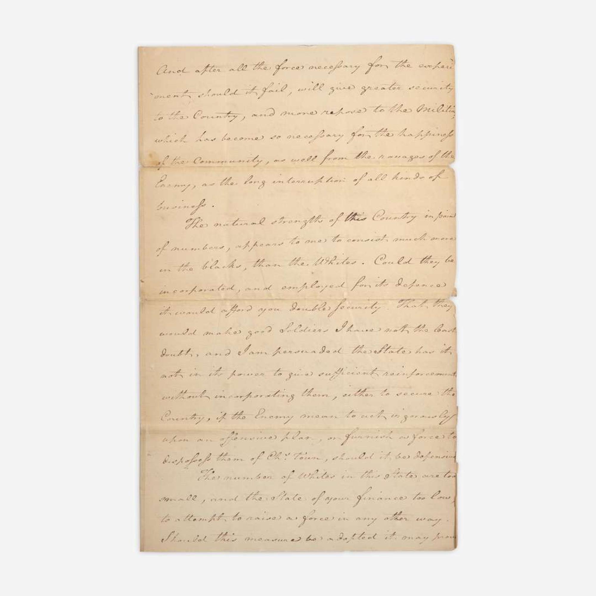 [American Revolution] (Greene, Nathanael) Manuscript Letter