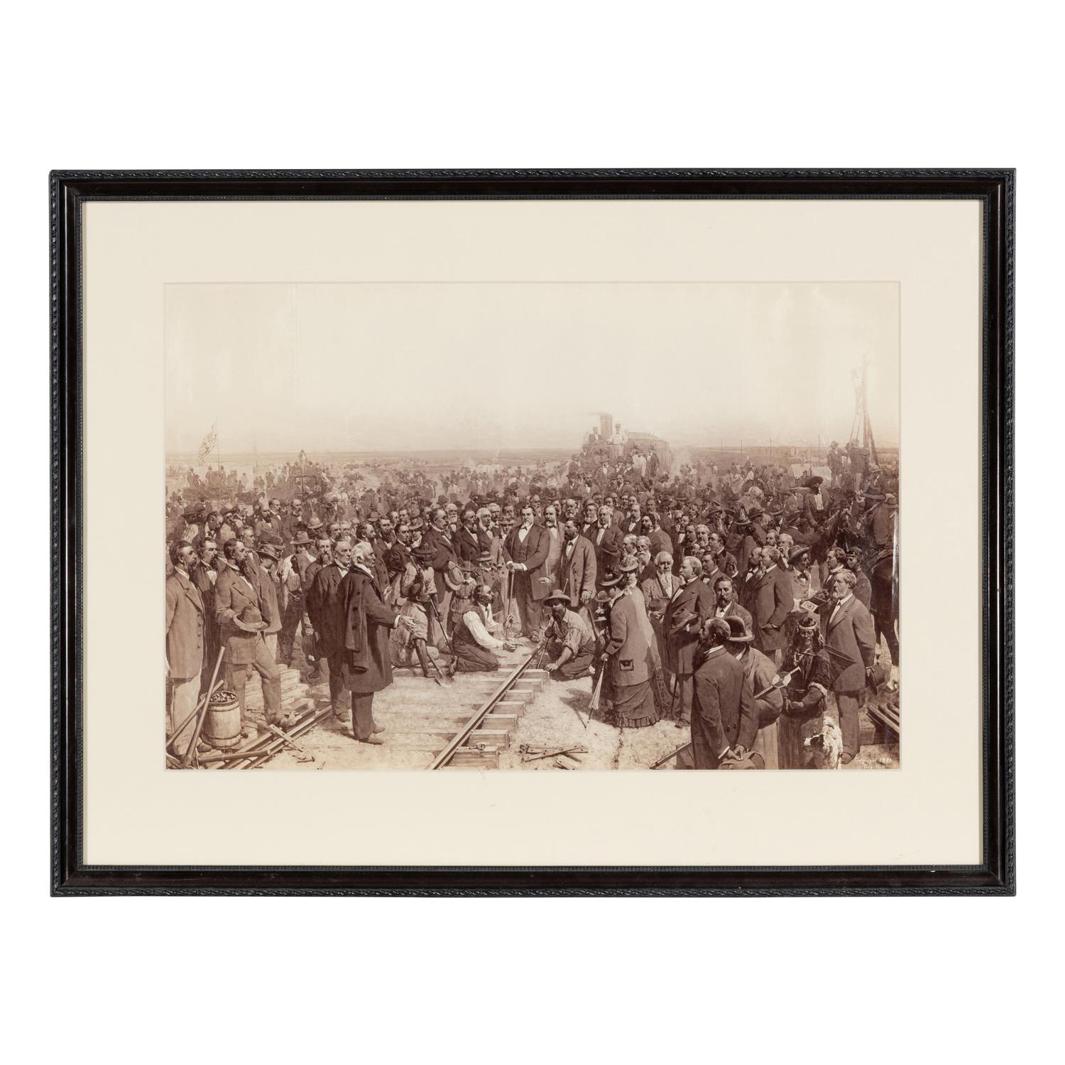[Hill, Thomas (1829-1908)]. Mammoth albumen print of The Last Spike. 1881.