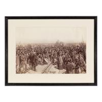 [Hill, Thomas (1829-1908)]. Mammoth albumen print of The Last Spike. 1881.