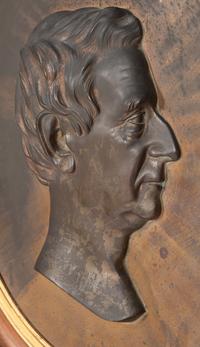 A Large Continental Bronze Relief Plaque of a Gentleman