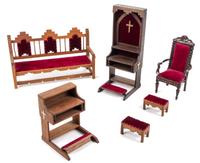 Six Furniture Articles Width of settee 6 1/4 inches.