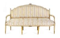 A Louis XVI Style White-Painted Salon Suite