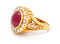 An 18 Karat Yellow Gold, Ruby and Diamond Ring, Montreaux,