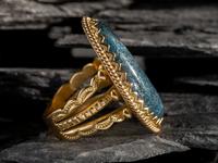 18K Gold and 22.7ct Lander Blue Turquoise Ring