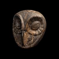 An Early Mochica Algarroba Wood Owl's Head