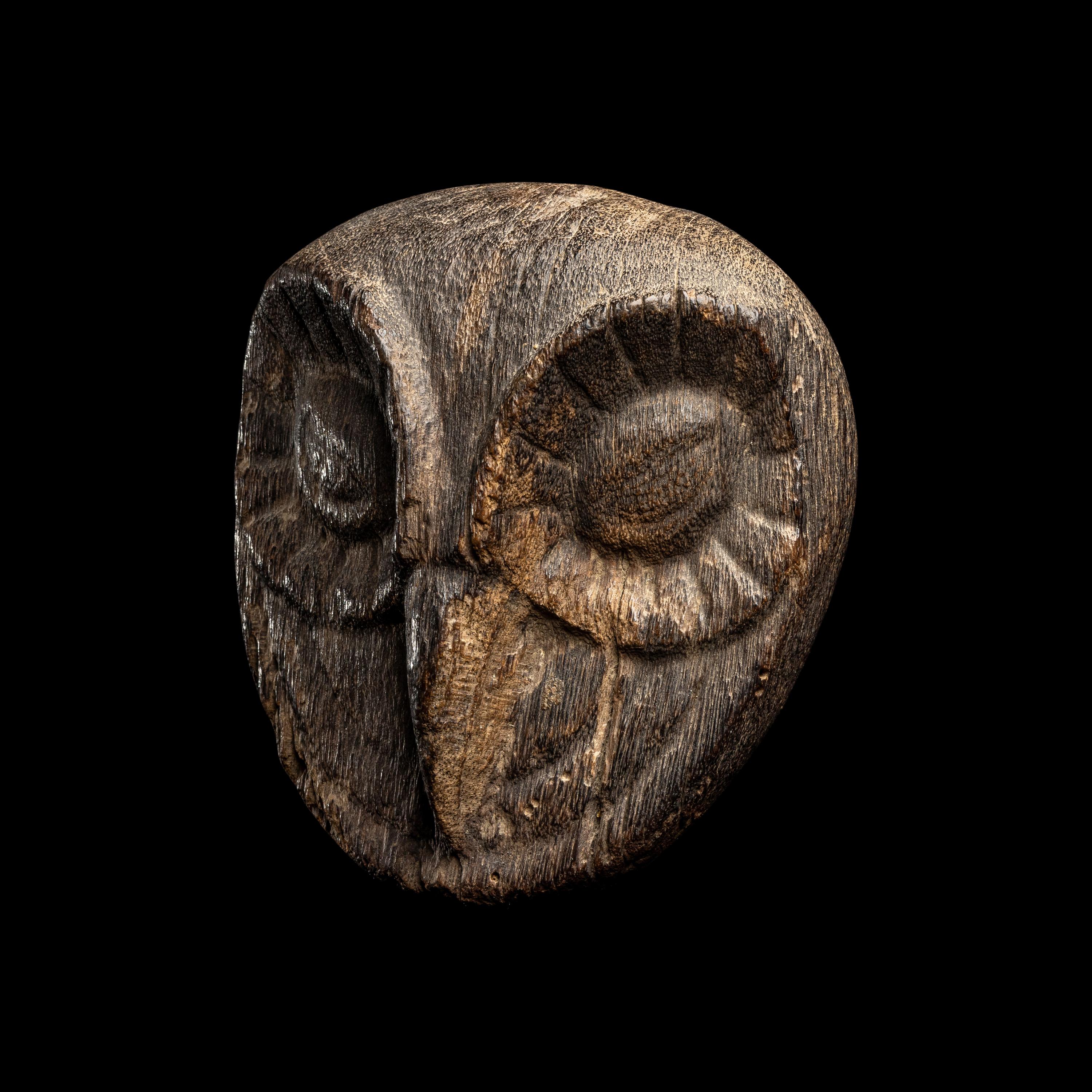 An Early Mochica Algarroba Wood Owl's Head