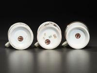 Three Cyclist's Fraternal Porcelain Shaving Mugs
