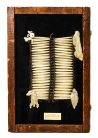 A Plains Hairpipe Breastplate Length of breast plate 14 3/4 inches.