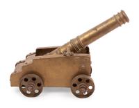 A Brass Model of a Cannon with Carriage