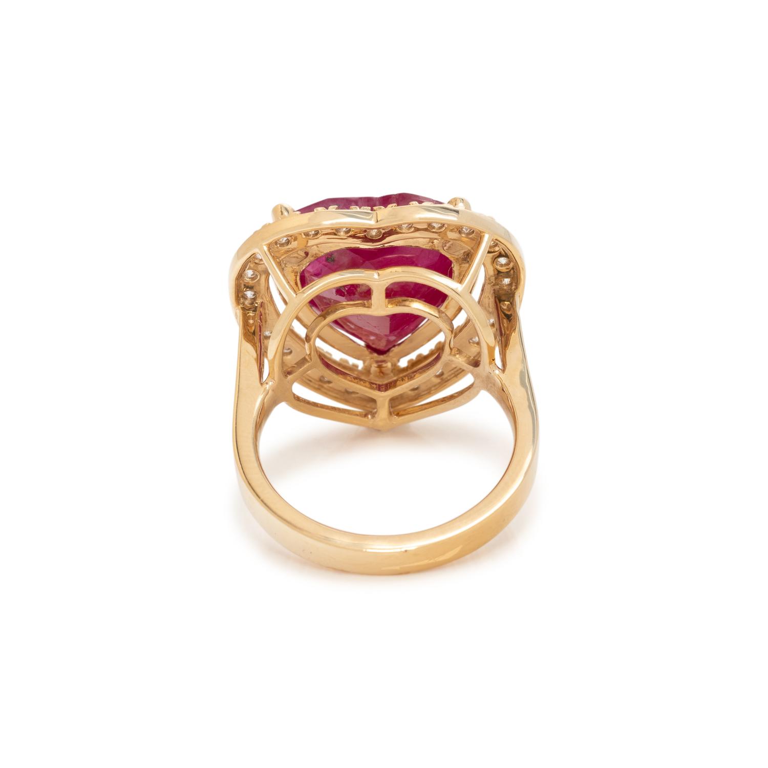 RUBY AND DIAMOND HEART RING
