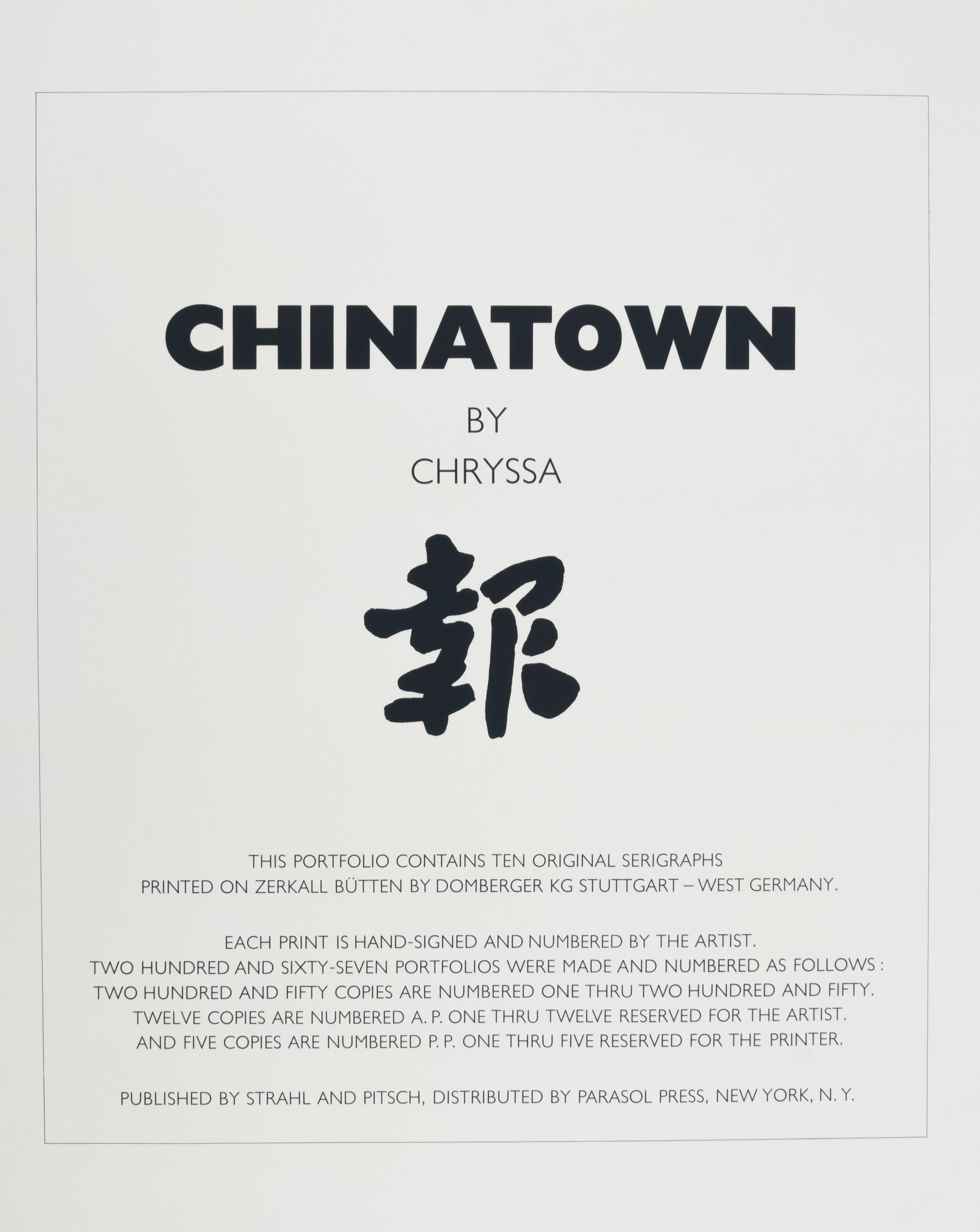 Chryssa, (Greek-American, 1933-2013), Portfolio of ten works from Chinatown, 1978