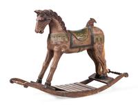 A Painted Wood Rocking Horse