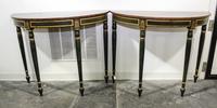 A Pair of Italian Style Console Tables Height 36 3/4 inches.